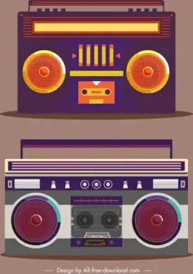 radio model icons classical dark flat design
