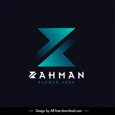 rahman logo template symmetric arrows shapes sketch elegant dark modern design