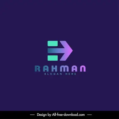rahman logotype elegant flat colors effect arrow texts decor