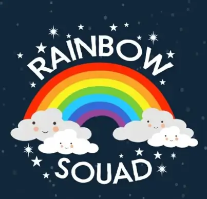rainbow background stylized cloud decoration