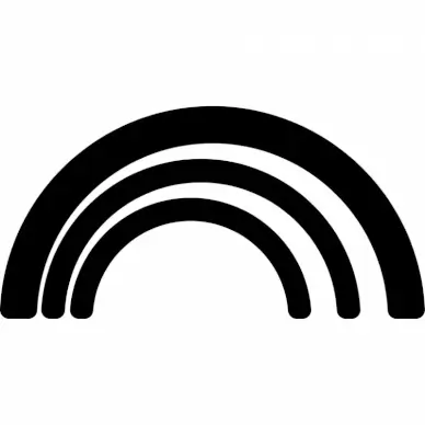 rainbow sign icon flat silhouette curves sketch