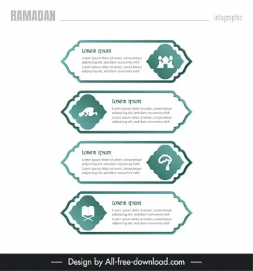 ramadan infographic template symmetric shapes islam symbols