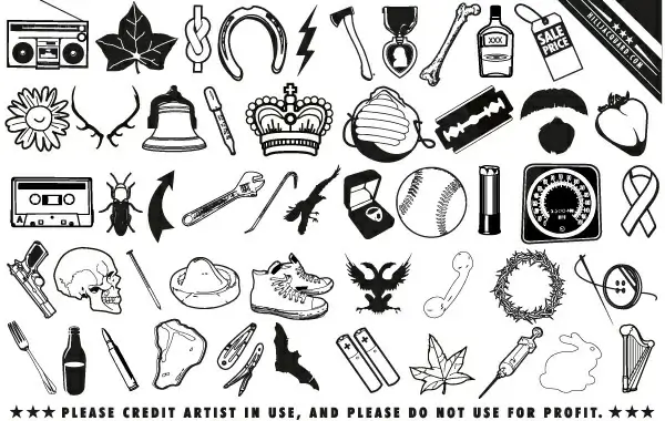 Random scrap icons and useless ephemera