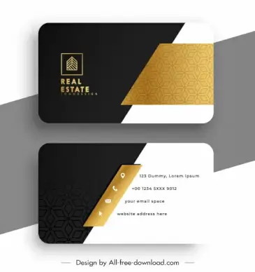 real estate business card template modern elegant contrast