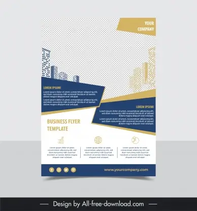 real estate business flyer template checkered geometry decor