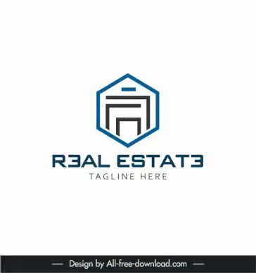 real estate logo template flat modern geometric home outline