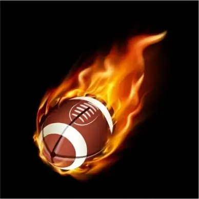 Realistic American football in the fire
