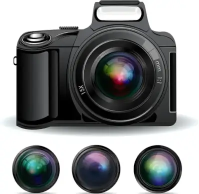 realistic camera and lens