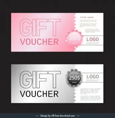 realistic gift voucher banners templates elegant flat plain