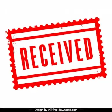 received stamp template serrated rectangular shape