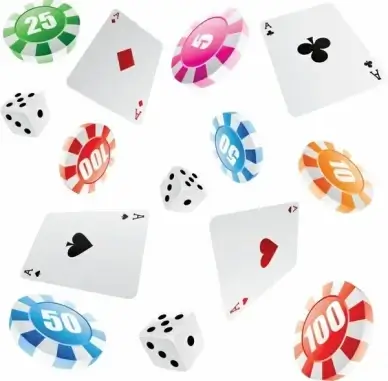 gambling design elements modern dynamic 3d symbols sketch