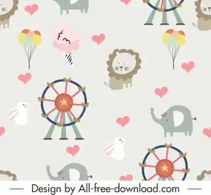 recreational pattern park elements decor flat design