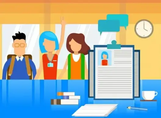 recruitment background candidates cv icons cartoon sketch