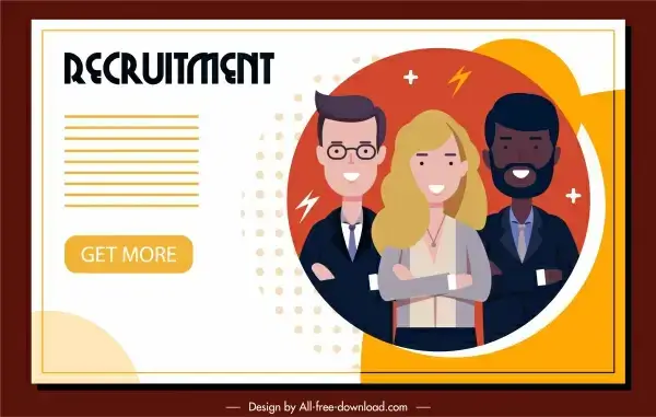 recruitment banner candidate avatars cartoon sketch