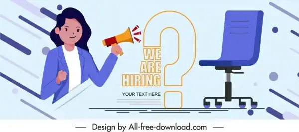 recruitment poster empty chair question mark personnel sketch