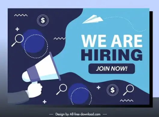 recruitment poster modern flat speaker business elements sketch