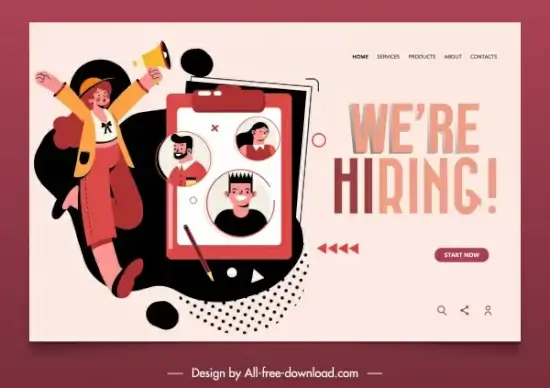recruitment webpage template classical recruiter candidates sketch