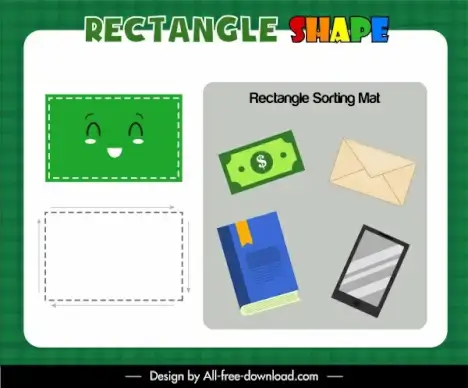 rectangle shape educational game template cute design
