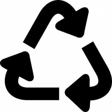 recycle icon connected arrowheads shape