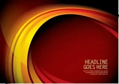 decorative background shiny red yellow curves arch design