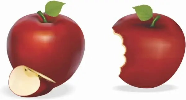  Red bitten Apple