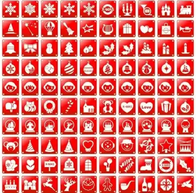 red christmas icon vector