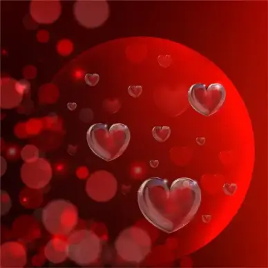 red glossy heart background