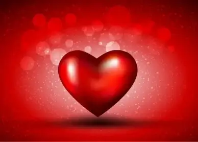 Red Heart on Bokeh Background Vector Graphic