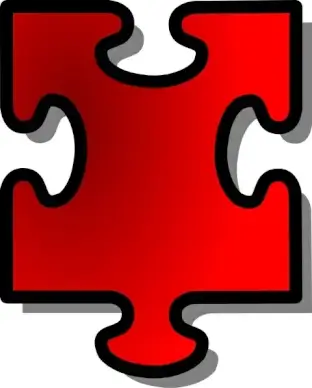 Red Jigsaw Piece clip art