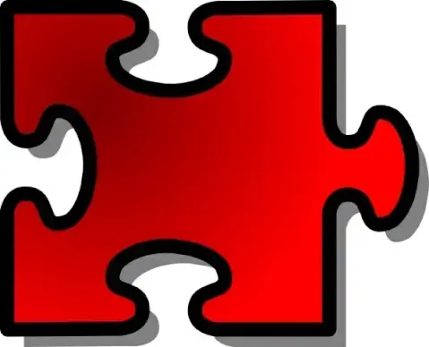 Red Jigsaw Piece clip art