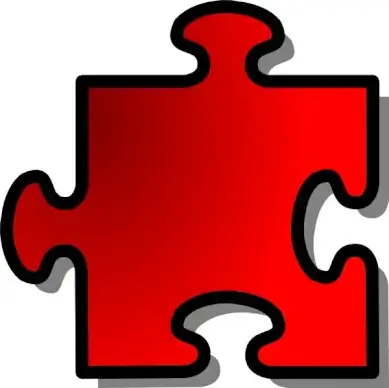Red Jigsaw Piece clip art