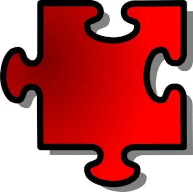 Red Jigsaw Piece clip art