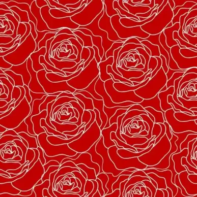 red rose pattern outline repeating decoration