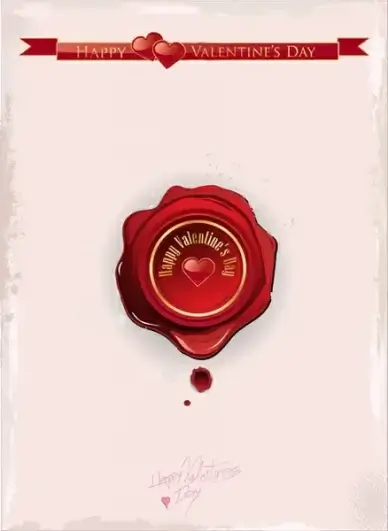 red wax seal cards vector