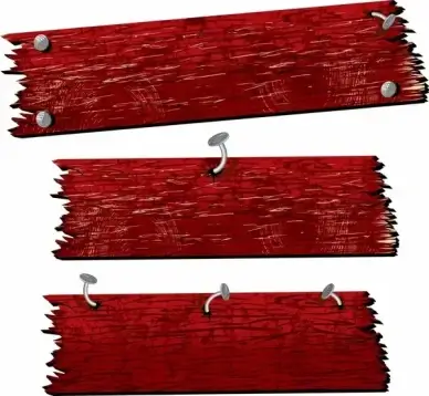 wood plank icons red retro design
