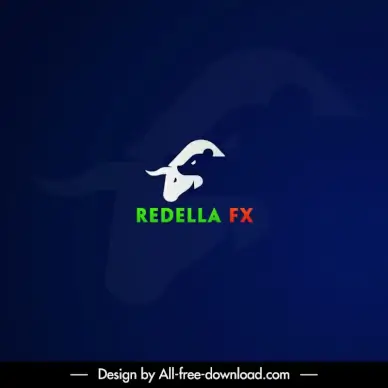 redella logo template flat silhouette bull bear heads outline