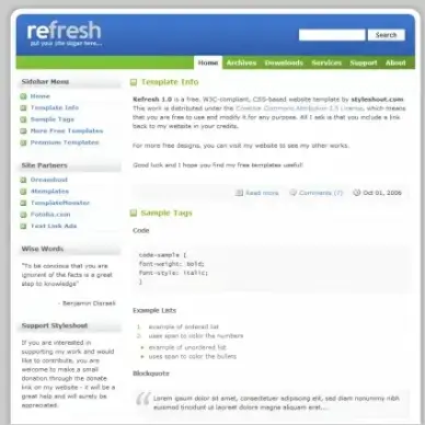 Refresh 1.0 Template