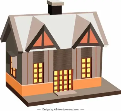 residential house template contemporary 3d sketch