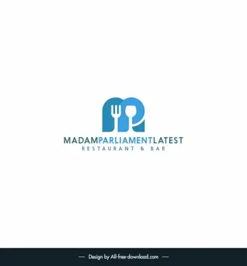 restaurant  bar logotype flat fork wineglass outline 