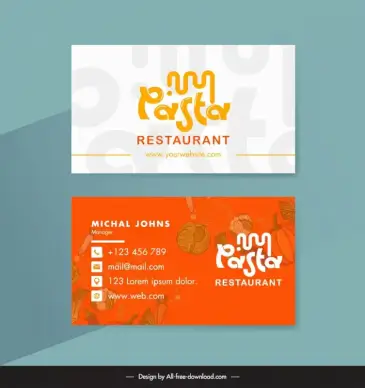 restaurant businesscard template dynamic blurred ingredients texts