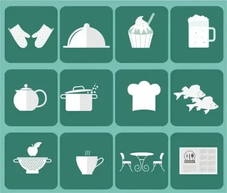restaurant icon sets vector illustration with flat design