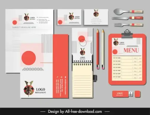 restaurant identity sets vintage traditional armour logotype