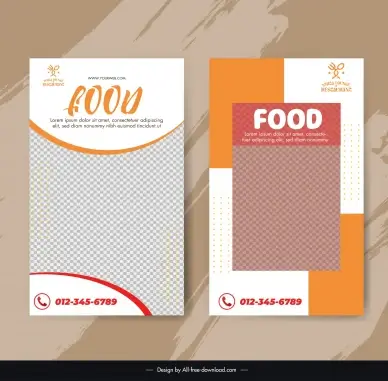  restaurant menu cover templates elegant checkered geometry