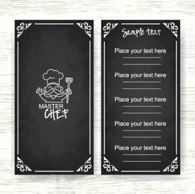 restaurant menu design black white classical decor