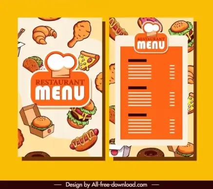 restaurant menu template bright colorful classic decor