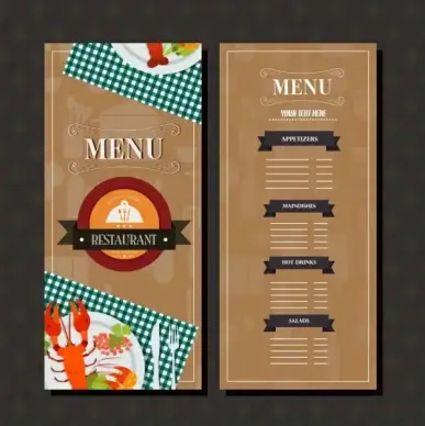restaurant menu template brown classical design food decor