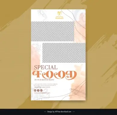  restaurant  menu template elegant blurred food checkered decor