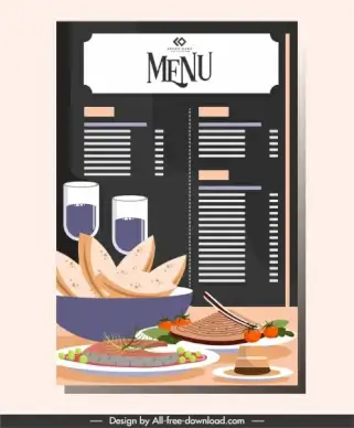 restaurant menu template elegant decor cuisine sketch