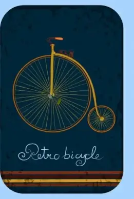 retro bicycle background big wheel small wheel ornament