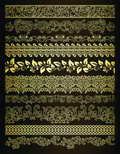 retro lace borders vector set